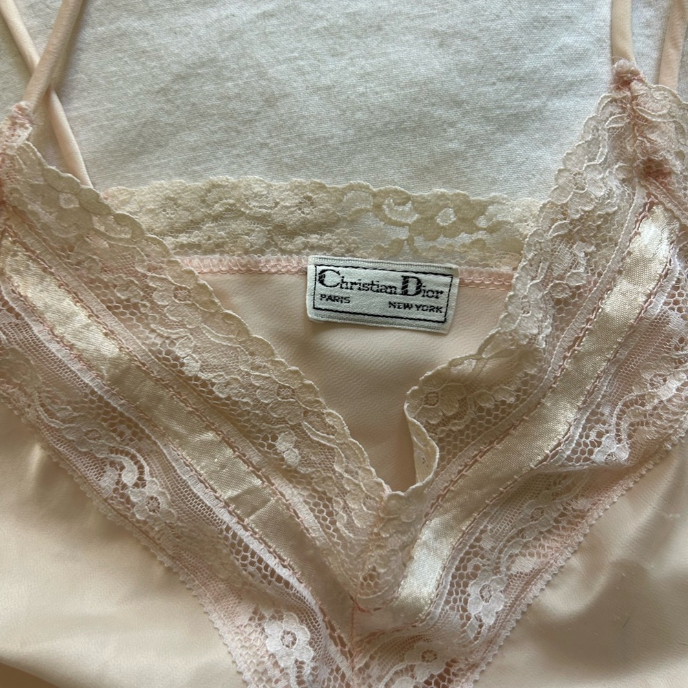 Dior Blush Pink Lace Satin Camisole - Picture 2 of 3